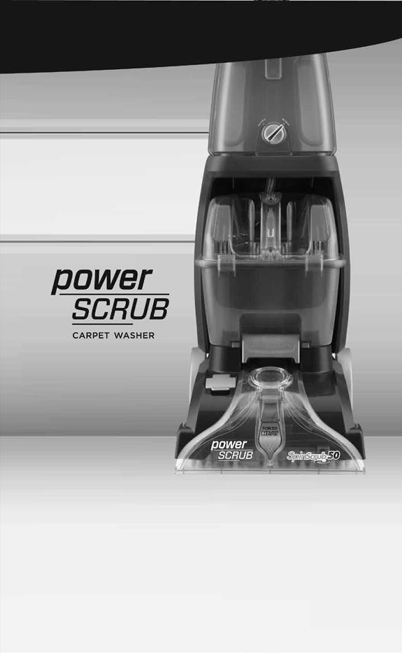 Power Scrub carpet washer illustration from Hoover manual linked to FH50150NC.