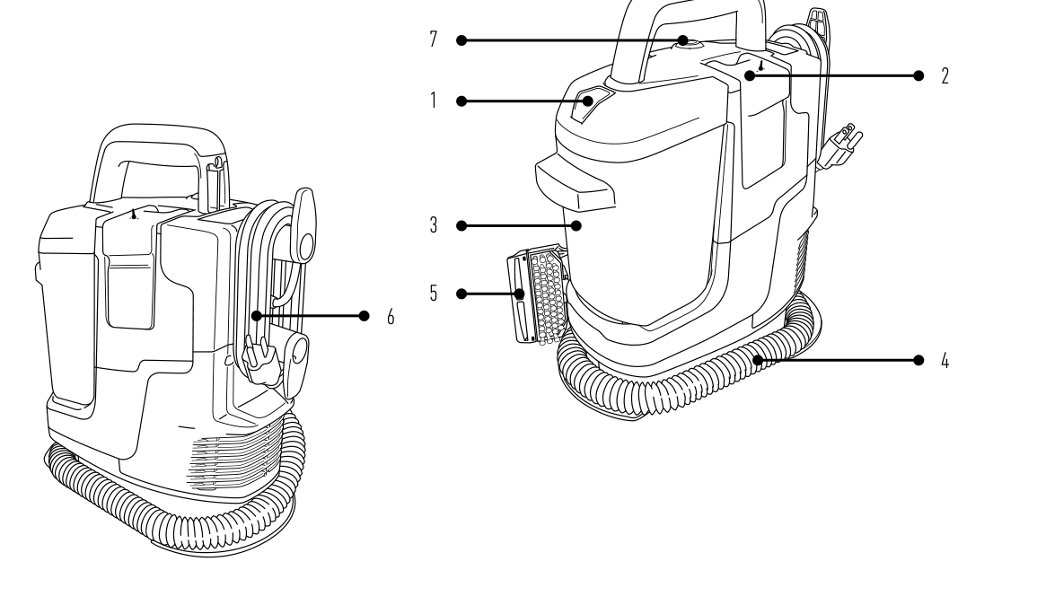 Hoover PowerDash GO2 portable extractor manufacturer manual line illustration associated with the FH13010 index entry; not a photograph.